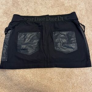 Christian Dior Black Skirt with Textured Pockets